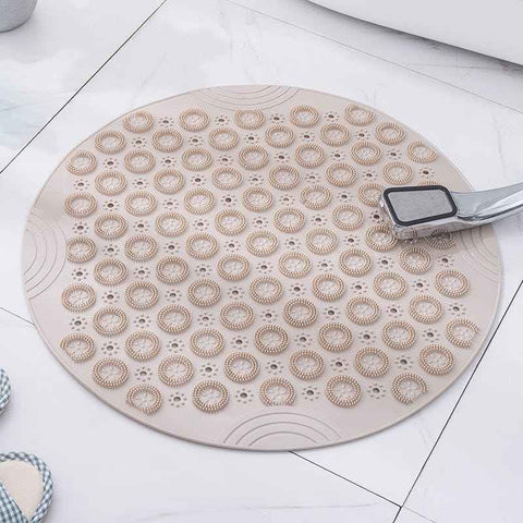 Ivory Round Non-Slip Massage Bath Mat 30×30cm