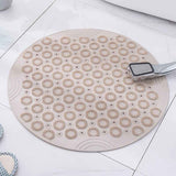 Ivory Round Non-Slip Massage Bath Mat 55×55cm