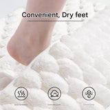 Darrahopens Home & Garden > Bathroom Accessories > Bath Mats & Rugs Luxury Plush Memory Foam Bath Mat with Foot Drying Panel - Super Absorbent & Non-Slip Bathroom Rug(Checkered beige)