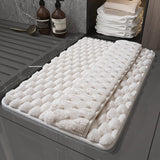 Darrahopens Home & Garden > Bathroom Accessories > Bath Mats & Rugs Luxury Plush Memory Foam Bath Mat with Foot Drying Panel - Super Absorbent & Non-Slip Bathroom Rug(Checkered beige)