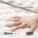 Darrahopens Home & Garden > Bathroom Accessories > Bath Mats & Rugs Luxury Plush Memory Foam Bath Mat with Foot Drying Panel - Super Absorbent & Non-Slip Bathroom Rug(Checkered brown)