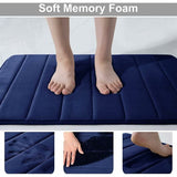 Darrahopens Home & Garden > Bathroom Accessories > Bath Mats & Rugs Memory Foam Bath Mat Non-Slip Backing Soft Water Absorbent Bath Mat For Toilet Bathroom, Memory Foam, Navy Blue, 50 X