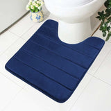 Darrahopens Home & Garden > Bathroom Accessories > Bath Mats & Rugs Memory Foam Bath Mat Non-Slip Backing Soft Water Absorbent Bath Mat For Toilet Bathroom, Memory Foam, Navy Blue, 50 X