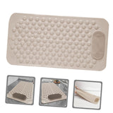 Darrahopens Home & Garden > Bathroom Accessories > Bath Mats & Rugs Non-Slip Bath Mat with Foot Scrubber – 120 x 80 cm, Anti-Skid Suction Cups & Drain Holes, Waterproof Shower Floor Pad with Exfoliating Brush(Grey)