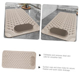Darrahopens Home & Garden > Bathroom Accessories > Bath Mats & Rugs Non-Slip Bath Mat with Foot Scrubber – 120 x 80 cm, Anti-Skid Suction Cups & Drain Holes, Waterproof Shower Floor Pad with Exfoliating Brush(Grey)