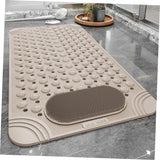Darrahopens Home & Garden > Bathroom Accessories > Bath Mats & Rugs Non-Slip Bath Mat with Foot Scrubber – 120 x 80 cm, Anti-Skid Suction Cups & Drain Holes, Waterproof Shower Floor Pad with Exfoliating Brush(Grey)