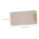 Darrahopens Home & Garden > Bathroom Accessories > Bath Mats & Rugs Non-Slip Bath Mat with Foot Scrubber – 70 x 36 cm, Anti-Skid Suction Cups & Drain Holes, Waterproof Shower Floor Pad with Exfoliating Brush(Grey)