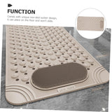 Darrahopens Home & Garden > Bathroom Accessories > Bath Mats & Rugs Non-Slip Bath Mat with Foot Scrubber – 80 x 80 cm, Anti-Skid Suction Cups & Drain Holes, Waterproof Shower Floor Pad with Exfoliating Brush(Grey)