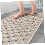 Darrahopens Home & Garden > Bathroom Accessories > Bath Mats & Rugs Non-Slip Bath Mat with Foot Scrubber – 80 x 80 cm, Anti-Skid Suction Cups & Drain Holes, Waterproof Shower Floor Pad with Exfoliating Brush(Grey)