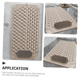 Darrahopens Home & Garden > Bathroom Accessories > Bath Mats & Rugs Non-Slip Bath Mat with Foot Scrubber – 80 x 80 cm, Anti-Skid Suction Cups & Drain Holes, Waterproof Shower Floor Pad with Exfoliating Brush(Grey)