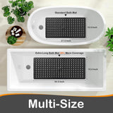 Darrahopens Home & Garden > Bathroom Accessories > Bath Mats & Rugs Non-Slip Bathtub Mat with Drain Holes and Strong Suction Cups, Machine-Washable Shower Mat for Inside Tubs, Black, 87.6 x 39 cm In Australia - Darrahopens