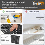 Darrahopens Home & Garden > Bathroom Accessories > Bath Mats & Rugs Non-Slip Bathtub Mat with Drain Holes and Strong Suction Cups, Machine-Washable Shower Mat for Inside Tubs, Black, 87.6 x 39 cm In Australia - Darrahopens