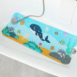 Darrahopens Home & Garden > Bathroom Accessories > Bath Mats & Rugs Non-Slip PVC Bath & Shower Mat with Suction Cups and Drainage Holes - Cartoon Ocean Theme(Black Whale)