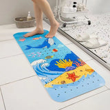 Darrahopens Home & Garden > Bathroom Accessories > Bath Mats & Rugs Non-Slip PVC Bath & Shower Mat with Suction Cups and Drainage Holes - Cartoon Ocean Theme(Blue Whale)