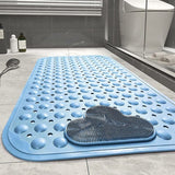 Darrahopens Home & Garden > Bathroom Accessories > Bath Mats & Rugs Non-Slip Shower Mat 70 X 40Cm Massage Bath Mat, Bath Mat With Drainage Holes And Suction Cups - Blue
