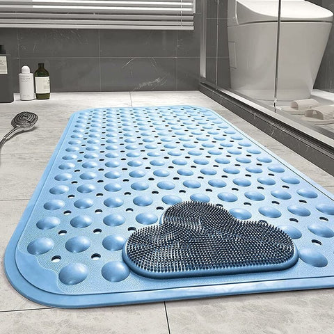 Darrahopens Home & Garden > Bathroom Accessories > Bath Mats & Rugs Non-Slip Shower Mat 70 X 40Cm Massage Bath Mat, Bath Mat With Drainage Holes And Suction Cups - Blue
