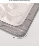 Darrahopens Home & Garden > Bathroom Accessories > Bath Mats & Rugs Plush Embossed Leaf Bath Mat - Ultra Soft, Absorbent & Non-Slip Bathroom Rug(Dark gray 50*80㎝)