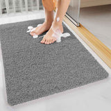 Darrahopens Home & Garden > Bathroom Accessories > Bath Mats & Rugs Quick-Dry Non-Slip Bathroom Mat 40 x 60 cm, Soft Loofah-Style Shower Rug, Gray