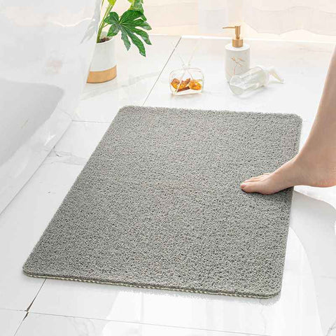 Darrahopens Home & Garden > Bathroom Accessories > Bath Mats & Rugs Quick-Dry Non-Slip Bathroom Mat 40 x 60 cm, Soft Loofah-Style Shower Rug, Gray