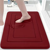 Darrahopens Home & Garden > Bathroom Accessories > Bath Mats & Rugs RED Geometric Pattern, Soft Lightweight Skin-Friendly, Bathroom Accessory, Toilet Anti-Slip Mat, Bathroom Mat, Machine Washable, Suitable for Shower Room, Bathroom Doorway, Bedroom Room Decoration, Modern Bath Mat, Durable Bathroom Floor Mat