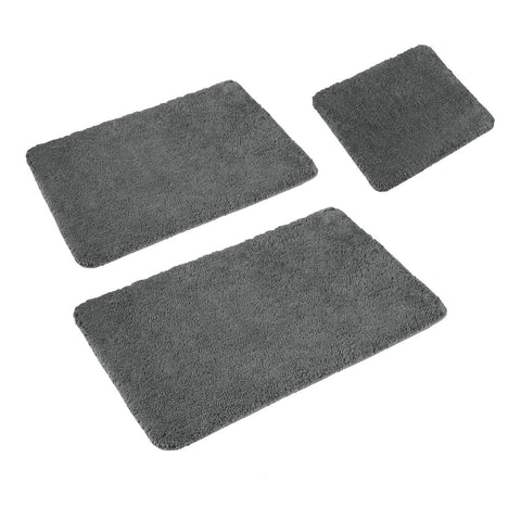 Darrahopens Home & Garden > Bathroom Accessories > Bath Mats & Rugs Sleim Set of 3 Bath Mat Set Charcoal (Also Known as Smoke)