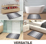 Darrahopens Home & Garden > Bathroom Accessories > Bath Mats & Rugs Soft Absorbent Bathroom Rug, Non-Slip Washable Plush Bath Mat for Shower, Sink and Bathroom Floor, Light Grey and White, 61 x 43 cm In Australia - Darrahopens