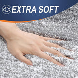 Darrahopens Home & Garden > Bathroom Accessories > Bath Mats & Rugs Soft Absorbent Bathroom Rug, Non-Slip Washable Plush Bath Mat for Shower, Sink and Bathroom Floor, Light Grey and White, 61 x 43 cm In Australia - Darrahopens