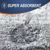 Darrahopens Home & Garden > Bathroom Accessories > Bath Mats & Rugs Soft Absorbent Bathroom Rug, Non-Slip Washable Plush Bath Mat for Shower, Sink and Bathroom Floor, Light Grey and White, 61 x 43 cm In Australia - Darrahopens
