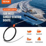 Darrahopens Home & Garden > Bathroom Accessories > Bath Mats & Rugs VEVOR Boat Steering Cable, 17 Feet Outboard Marine Rotary Steering Cable, 1/2 Ton High Tensile Strength, Steel Steering Wheel Cable Compatible with Most Single-Station Outboard Steering Systems