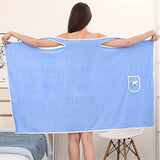 Darrahopens Home & Garden > Bathroom Accessories > Bath Towels & Robes 1-Piece Bath Towel with Pocket, Wearable Bath Towel, Bathroom Shower Supply, Can be Used as Robe, Nightgown, Sexy Strap Dress, Blanket, Indoor/Outdoor Fitness Sauna Shawl, Easy to Carry, Machine Washable（blue）