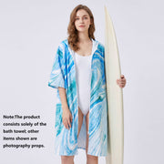 Darrahopens Home & Garden > Bathroom Accessories > Bath Towels & Robes 2 pack Quick Dry Microfiber Surf Poncho Towel（Style 3）-  Hooded Changing Robe with Zipper - Lightweight Beach Wrap for Swimming Travel In Australia - Darrahopens