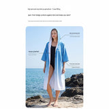 Darrahopens Home & Garden > Bathroom Accessories > Bath Towels & Robes 2 pack Quick Dry Microfiber Surf Poncho Towel（Style 3）-  Hooded Changing Robe with Zipper - Lightweight Beach Wrap for Swimming Travel In Australia - Darrahopens