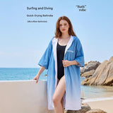 Darrahopens Home & Garden > Bathroom Accessories > Bath Towels & Robes 2 pack Quick Dry Microfiber Surf Poncho Towel（Style 4）-  Hooded Changing Robe with Zipper - Lightweight Beach Wrap for Swimming Travel In Australia - Darrahopens
