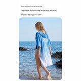 Darrahopens Home & Garden > Bathroom Accessories > Bath Towels & Robes 2 pack Quick Dry Microfiber Surf Poncho Towel（Style 5）-  Hooded Changing Robe with Zipper - Lightweight Beach Wrap for Swimming Travel In Australia - Darrahopens