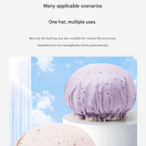 Darrahopens Home & Garden > Bathroom Accessories > Bath Towels & Robes 3 Pack The starry sky is light purple Double Layer Shower Cap for Women Waterproof Bath Hair Cover Reusable Elastic Hat for Spa Salon and Home Use