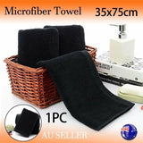 Darrahopens Home & Garden > Bathroom Accessories > Bath Towels & Robes Black Cotton Towel 35x75cm Soft Thick Absorbent Bath Gym Travel Use