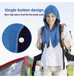 Darrahopens Home & Garden > Bathroom Accessories > Bath Towels & Robes Black football Instant Cooling Hooded Towel U-Shaped Sun Protection Quick Dry Scarf with Carabiner Pouch for Local Outdoor Sports and Gym Workouts