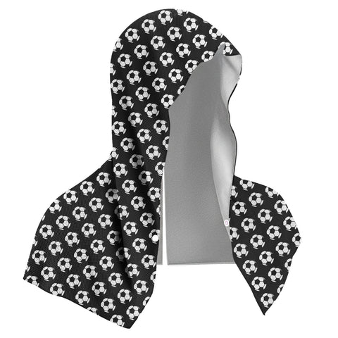 Darrahopens Home & Garden > Bathroom Accessories > Bath Towels & Robes Black football Instant Cooling Hooded Towel U-Shaped Sun Protection Quick Dry Scarf with Carabiner Pouch for Local Outdoor Sports and Gym Workouts