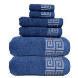 Darrahopens Home & Garden > Bathroom Accessories > Bath Towels & Robes Blue Luxury Cotton Towel Set - 6-Piece Highly Absorbent Bath & Hand Towels