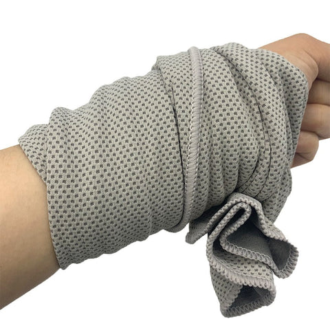 Darrahopens Home & Garden > Bathroom Accessories > Bath Towels & Robes Grey 4-Piece Portable Cooling Towel Set - Quick-Dry Ice-Cool Towel for Sports, Travel, and Heat Relief