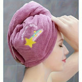 Darrahopens Home & Garden > Bathroom Accessories > Bath Towels & Robes Ladies' Soft Quick-Dry Shower Cap Towel - Delicate Embroidery, Essential for a Refreshing Bath（light blue）