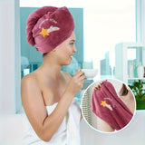 Darrahopens Home & Garden > Bathroom Accessories > Bath Towels & Robes Ladies' Soft Quick-Dry Shower Cap Towel - Delicate Embroidery, Essential for a Refreshing Bath（light blue）