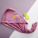 Darrahopens Home & Garden > Bathroom Accessories > Bath Towels & Robes Ladies' Soft Quick-Dry Shower Cap Towel - Delicate Embroidery, Essential for a Refreshing Bath（violet）