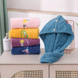 Darrahopens Home & Garden > Bathroom Accessories > Bath Towels & Robes Ladies' Soft Quick-Dry Shower Cap Towel - Delicate Embroidery, Essential for a Refreshing Bath（yellow）