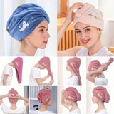 Darrahopens Home & Garden > Bathroom Accessories > Bath Towels & Robes Ladies' Soft Quick-Dry Shower Cap Towel - Delicate Embroidery, Essential for a Refreshing Bath（yellow）