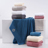 Darrahopens Home & Garden > Bathroom Accessories > Bath Towels & Robes Premium Absorbent Cotton Towel Set - Soft Bath & Hand Towels with Double-Sided Plush(blue)