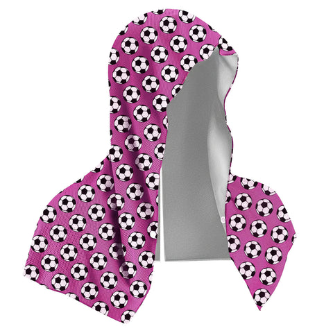 Darrahopens Home & Garden > Bathroom Accessories > Bath Towels & Robes Rose red football Instant Cooling Hooded Towel U-Shaped Sun Protection Quick Dry Scarf with Carabiner Pouch for Local Outdoor Sports and Gym Workouts