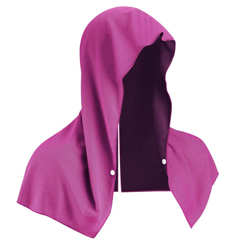 Darrahopens Home & Garden > Bathroom Accessories > Bath Towels & Robes Rose red Instant Cooling Hooded Towel U-Shaped Sun Protection Quick Dry Scarf with Carabiner Pouch for Local Outdoor Sports and Gym Workouts