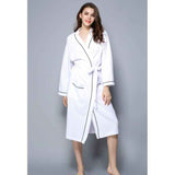 Women Bathrobe, Lightweight Waffle Cotton Unisex Dressing Gown, White L