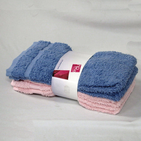 Darrahopens Home & Garden > Bathroom Accessories Budget Pack of 4 Expressions Home Budget Cotton Hand Towels 42 x 67 cm Pink + Blue